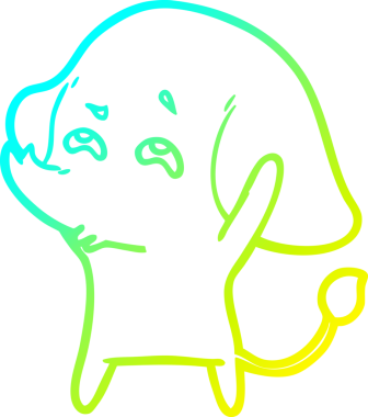 Bir insanın çizdiği karikatür fili çizimi.