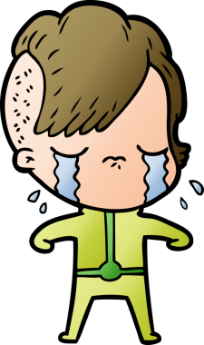 Bir insan tarafından çizilmiş ağlayan bir kız.