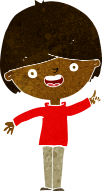 Bir insan tarafından çizilmiş mutlu çocuk çizgi filmi.