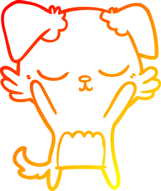 Bir insan tarafından çizilmiş sevimli bir köpeğin sıcak çizgi çizgisi.