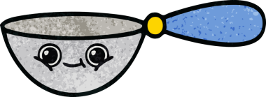 Bir insan tarafından çizilmiş bir kaşık retro grunge desen karikatürü.