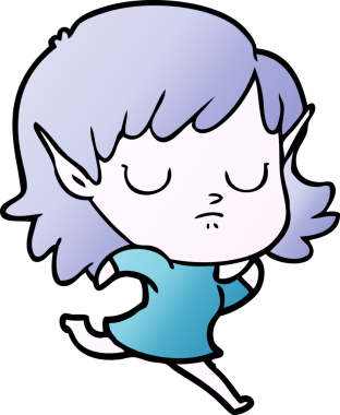 Bir insan tarafından çizilmiş bir elf kızı.