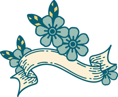 Bir insan tarafından çizilmiş geleneksel bir çiçek dövmesi.