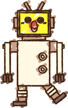 Bir insan tarafından çizilen Çılgın Robot Tebeşiri