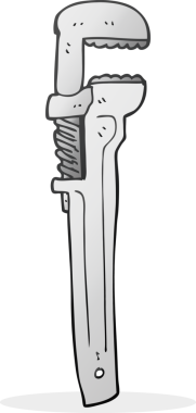 Bir insan tarafından çizilmiş serbest çizilmiş ayarlanabilir İngiliz anahtarı