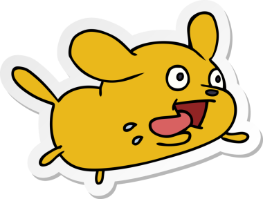 Bir insan tarafından çizilmiş kawaii köpeğinin serbest sticker karikatürü.