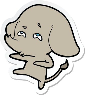 Bir insan tarafından çizilmiş karikatür filinin çıkartması.