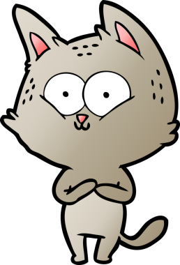 Bir insan tarafından çizilmiş çizgi film kedisi.