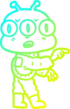 Bir insan tarafından çizilmiş üç gözlü bir karikatür çizimi.