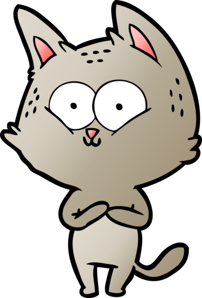 Bir insan tarafından çizilmiş çizgi film kedisi.