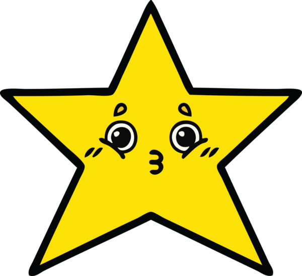 Bir insan tarafından çizilmiş altın yıldız karikatürü.