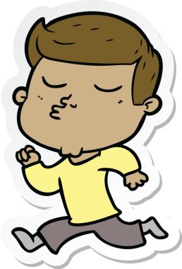 Bir insan tarafından çizilmiş bir çizgi film modelinin çıkartması.