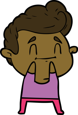 Bir insan tarafından çizilmiş mutlu çizgi film adamı.