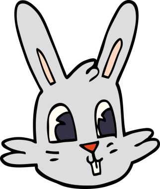 Bir insan tarafından çizilmiş karalama tavşan yüzü.