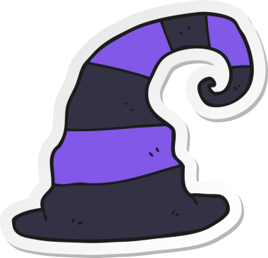 Bir insan tarafından çizilmiş bir cadı şapkasının çıkartması.