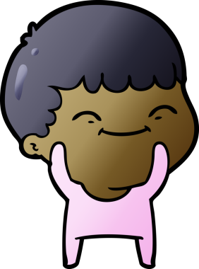 Bir insan tarafından çizilmiş mutlu çocuk çizgi filmi.