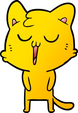 Bir insan tarafından çizilmiş çizgi film kedisi.