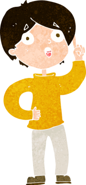 Bir insan tarafından çizilmiş bir fikri olan çizgi film çocuğu.