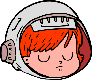 Bir insan tarafından çizilmiş astronot yüzü.