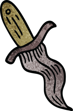 Bir insan tarafından çizilmiş karalama dövme hançeri sembolü.