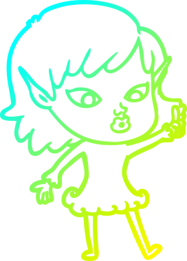 Bir insan tarafından çizilmiş güzel bir elf kızı çizimi.