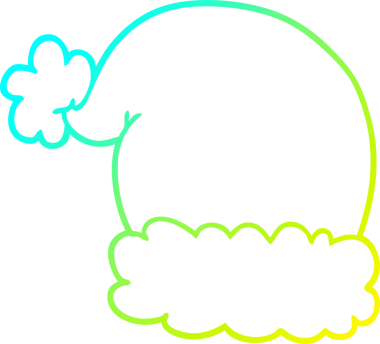 Soğuk gradyan çizgisi bir insan tarafından çizilmiş bir çizgi film Noel şapkası.