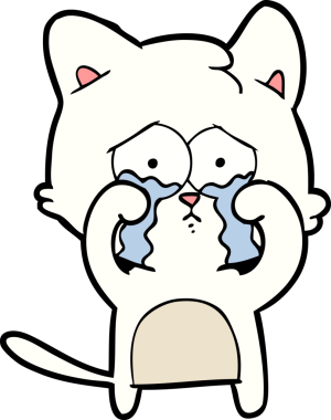 Bir insan tarafından çizilmiş çizgi film kedisi.