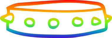 Bir insan tarafından çizilmiş çivili köpek tasmasının çizimi.