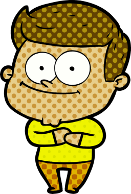 Bir insan tarafından çizilmiş mutlu bir adam.