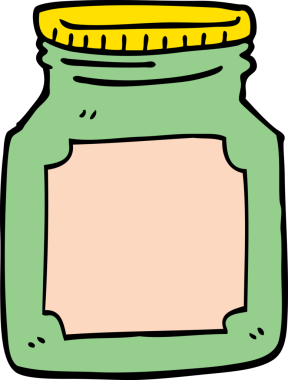 Bir insan tarafından çizilmiş karalama kavanozu.