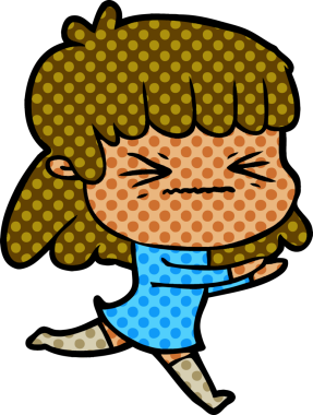 Bir insan tarafından çizilmiş karikatür kadın.