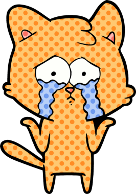 Bir insan tarafından çizilmiş çizgi film kedisi.