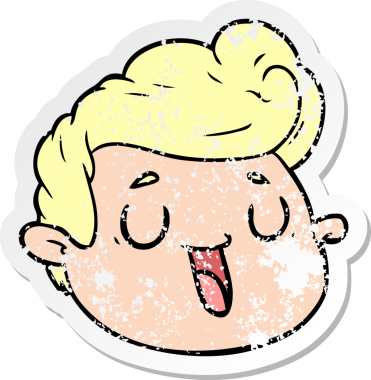 Bir insan tarafından çizilmiş karikatür erkek yüzü.