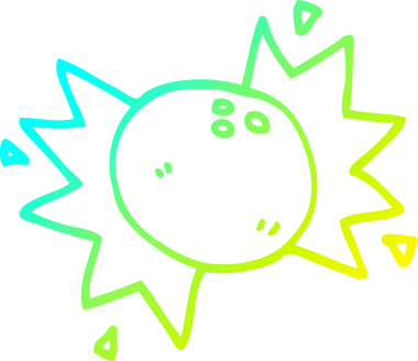 Bir insanın çizdiği bowling topuna çarpan çizgi filmin soğuk gradyan çizimi