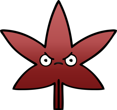 Bir insan tarafından çizilen güz yaprağının gölgelenmiş karikatürü