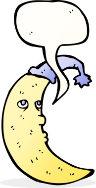 Bir insan tarafından çizilmiş uykulu ay çizgi filmi.