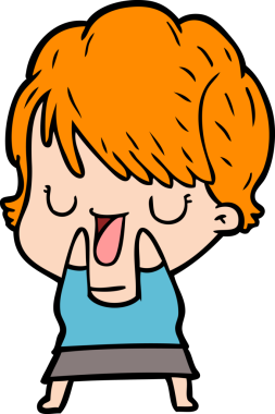 Bir insan tarafından çizilmiş bir karikatür kadın konuşuyor.