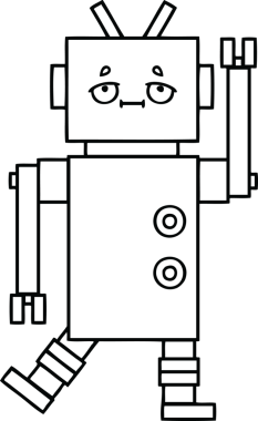 Bir insan tarafından çizilmiş robot çizimi