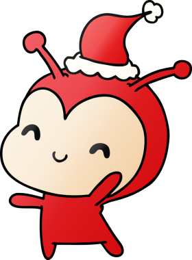 Bir insan tarafından çizilmiş Kawaii bayan böceğinin el çizimi gradyan karikatürü.