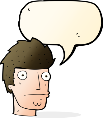 Bir insan tarafından çizilmiş konuşma balonlu sinirli bir adam.