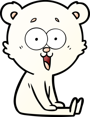 Bir insan tarafından çizilmiş gülen oyuncak ayı çizgi filmi.