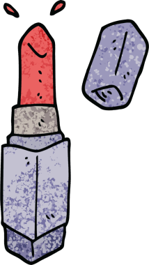 Bir insan tarafından çizilmiş grunge desenli çizim ruj.