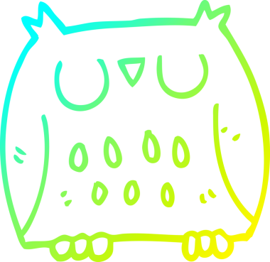 Bir insan tarafından çizilmiş bir baykuşun soğuk gradyan çizimi