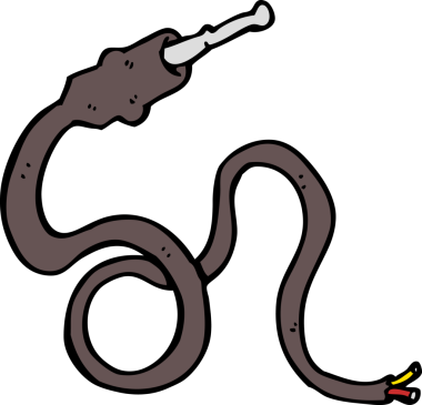 bir insan tarafından çizilmiş karikatür elektrik kablosu