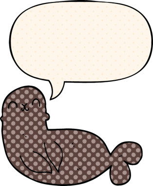 Bir insan tarafından çizilmiş çizgi roman tarzında konuşma baloncuğu olan karikatür mührü