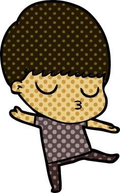 Bir insan tarafından çizilmiş sakin çocuk çizgi filmi.