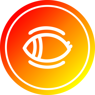 Bir insan tarafından çizilmiş, sıcak eğimli göz yuvarlak simgesi.