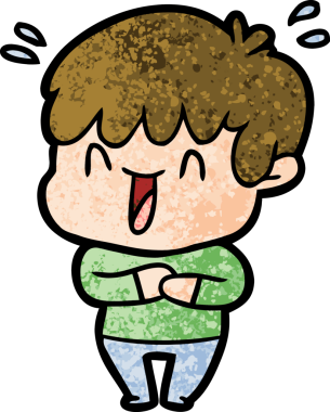 Bir insan tarafından çizilmiş gülen çocuk.