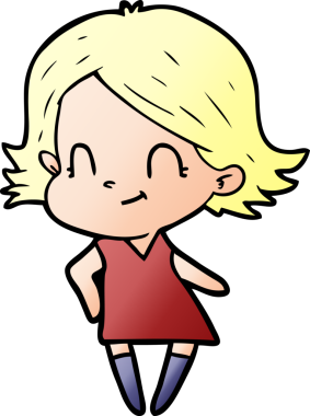 Bir insan tarafından çizilmiş karikatür dostu kız.