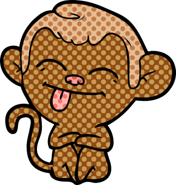 Bir insan tarafından çizilmiş komik çizgi maymun.